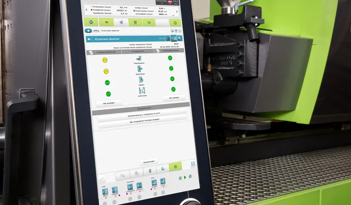 На изображении показан программный продукт для контроля параметров процесса в литье под давлением