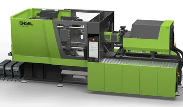 Picture shows all-electric, small e-mac injection moulding machine from ENGEL