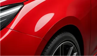 Bild zeigt polyurethanbeschichteten Kotflügel am Automobil