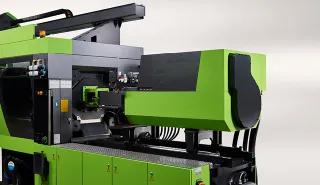 Bild zeigt Spritzeinheit einer kleinen Spritzgießmaschine von ENGEL