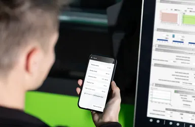 Picture shows e-calc app from ENGEL