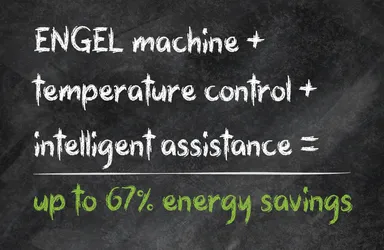 Picture shows solution for reducing the power consumption of an injection moulding machine