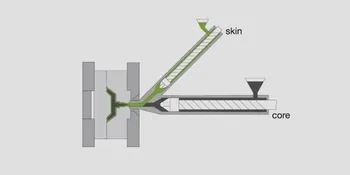 Picture shows animation of the co-injection moulding process