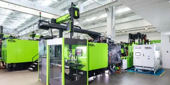 Image shows compact injection molding solution for polyurethane processing