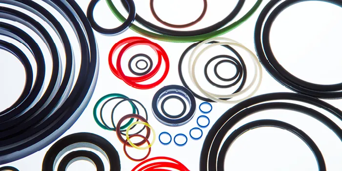 La imagen muestra las juntas tóricas de plástico