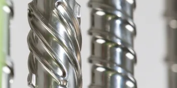 Picture shows plasticising screw from ENGEL
