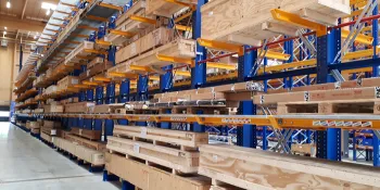 Picture shows warehouse with spare parts for the injection moulding machine
