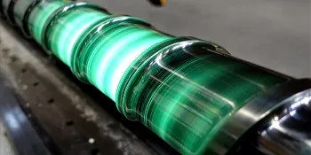 Picture shows plasticising screw from ENGEL