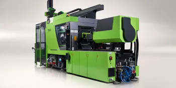 Picture shows electric injection moulding machine from ENGEL