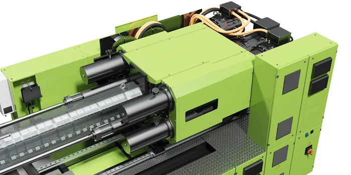 Picture shows injection unit of the large-scale ENGEL machine