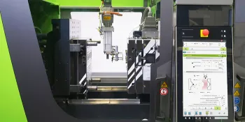Picture shows injection moulding machine with CC300 control unit from ENGEL