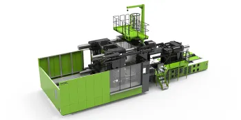 Picture shows large machine from ENGEL