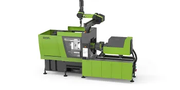 Picture shows retrofit of a small injection moulding machine