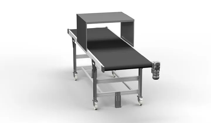 Image shows large free-standing conveyor belt