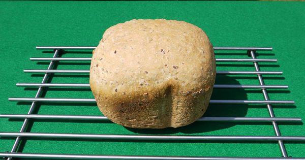 Freshly made loaf from bread maker