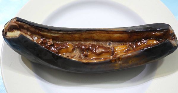 Melted chocolate banana