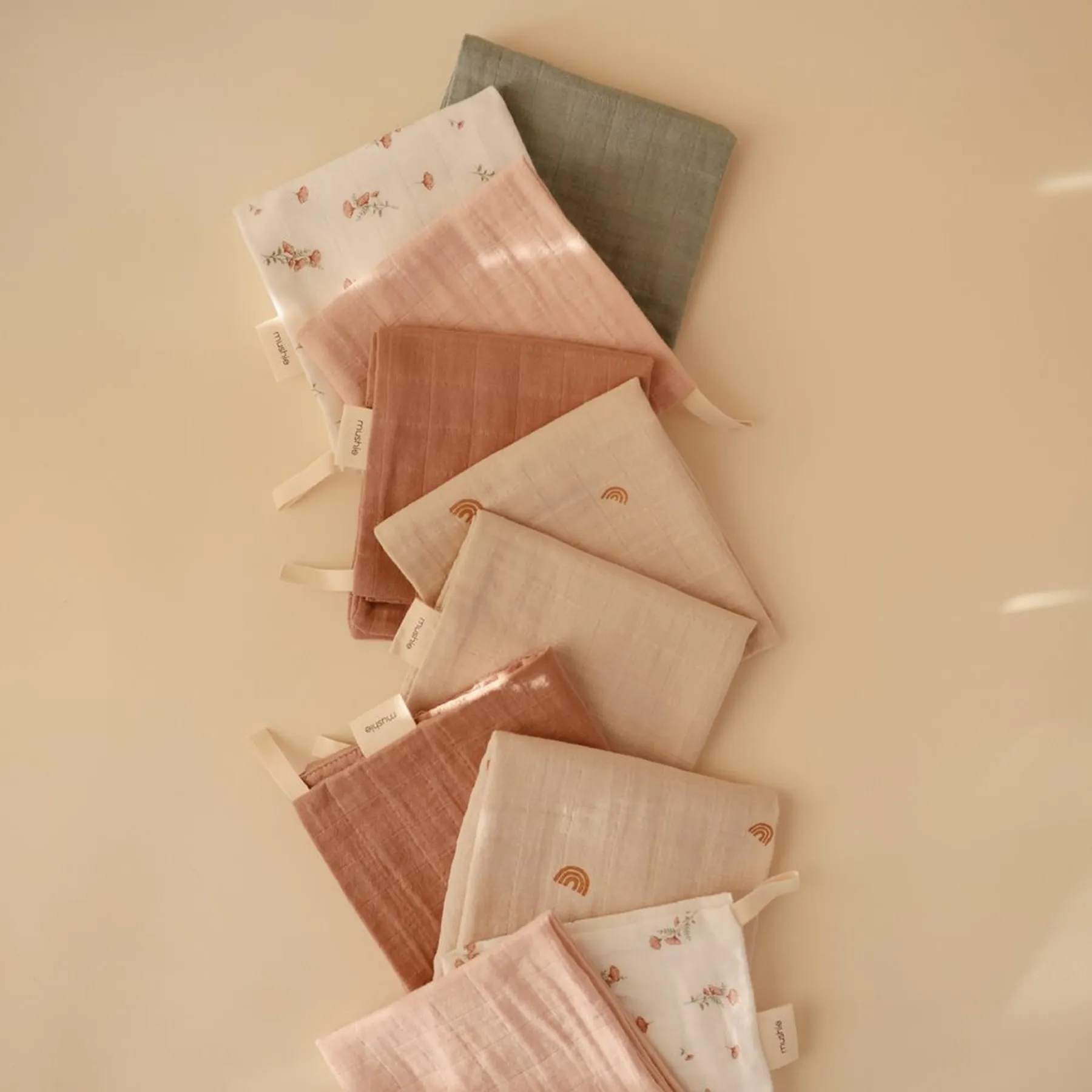 Muszlin pamut mosókendő, 5 db - 4