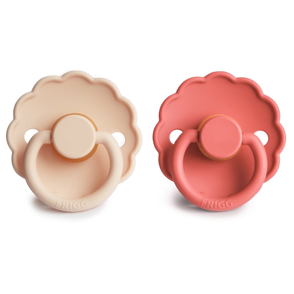 Product Image for Suzete din cauciuc natural Daisy, set de 2 bucăți, pink cream/poppy