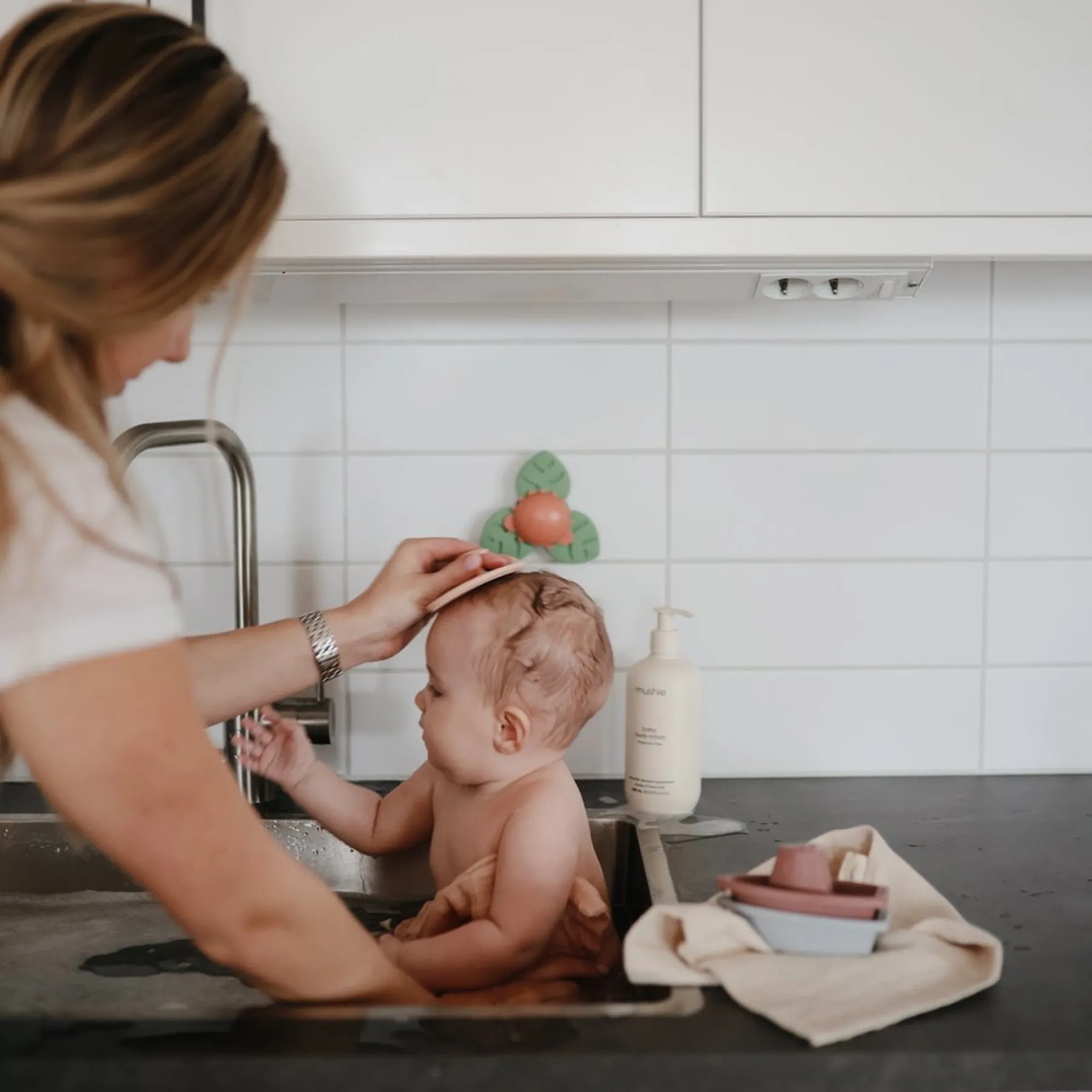 Museline din bumbac organic, set de 5 bucăți, 28 x 28 cm - 4