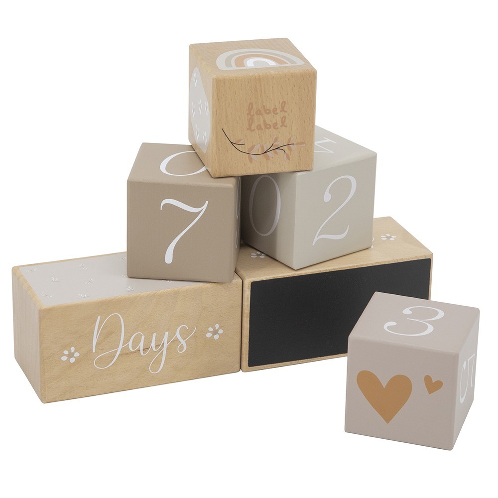 Product Image for Cuburi aniversare din lemn, Milestone, nougat