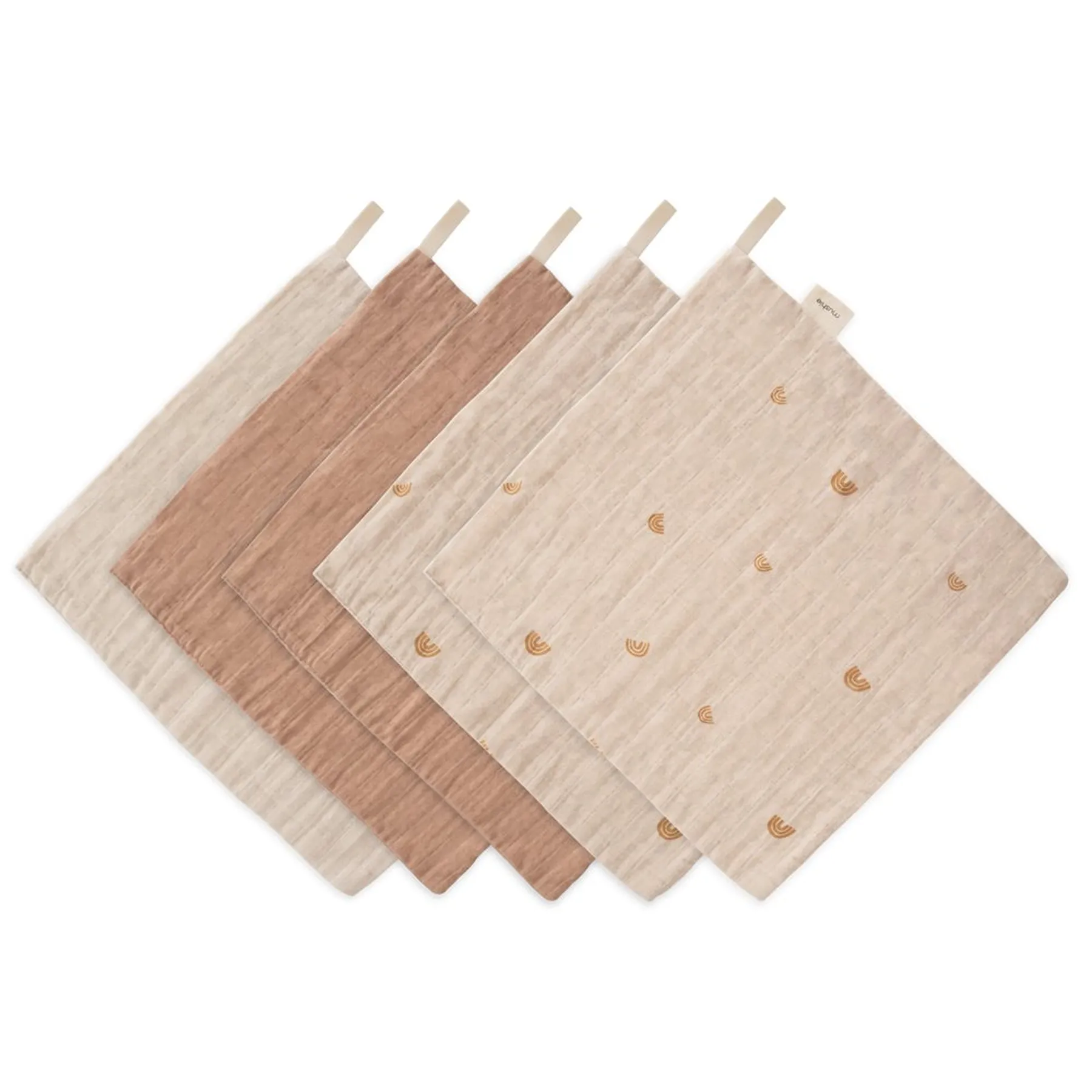 Museline din bumbac organic, set de 5 bucăți, 28 x 28 cm - 2