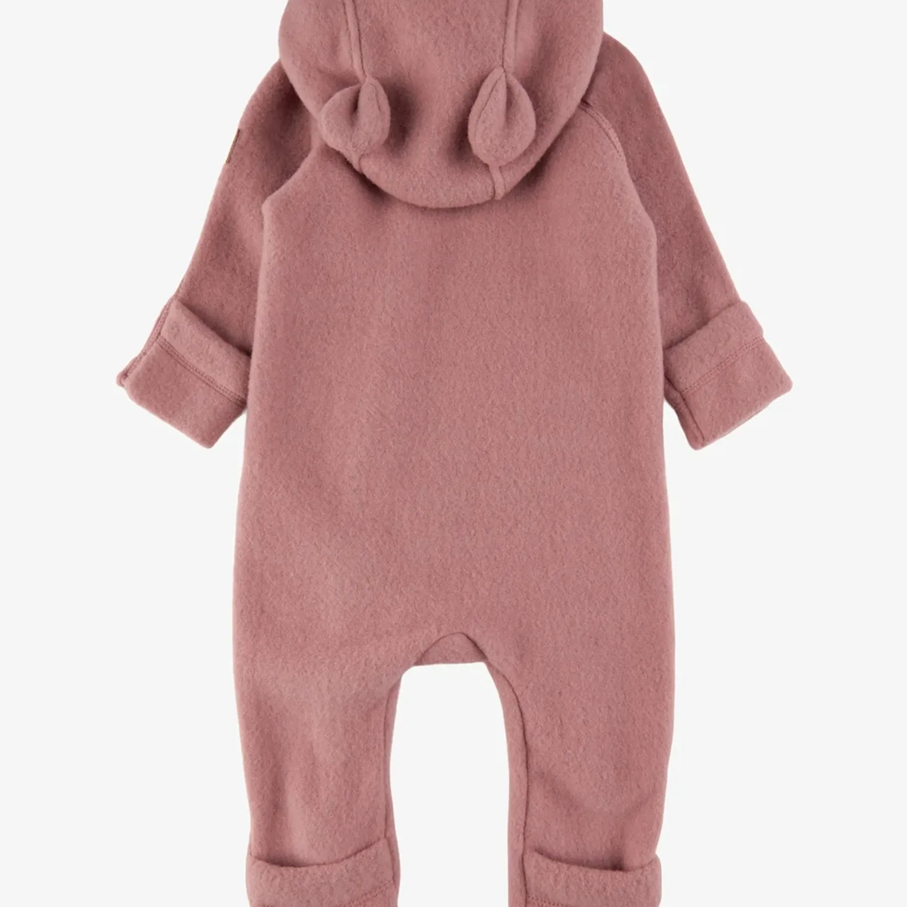 Salopetă din lână merinos, cu glugă cu urechi - 2