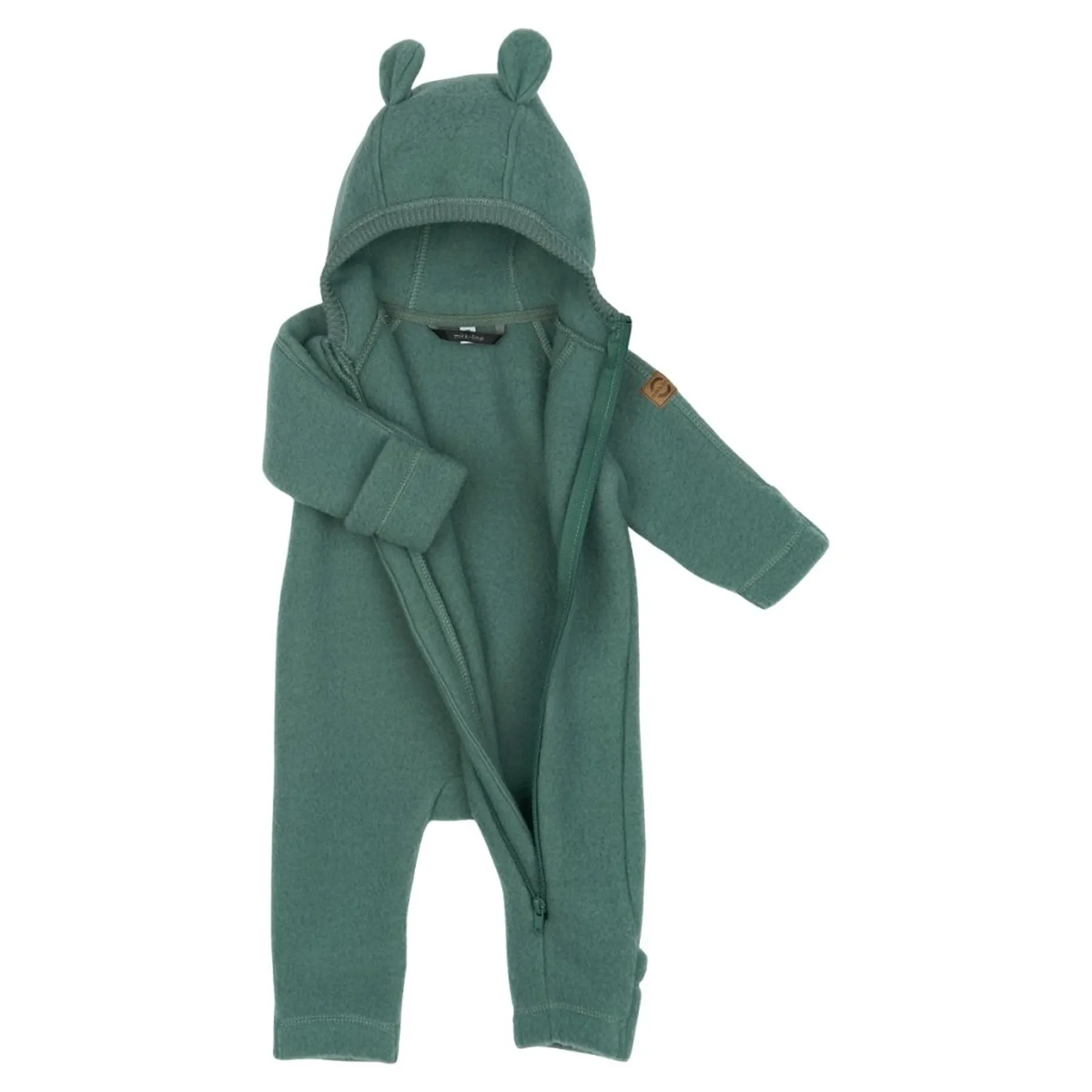 Salopetă din lână merinos, cu glugă cu urechi - 3