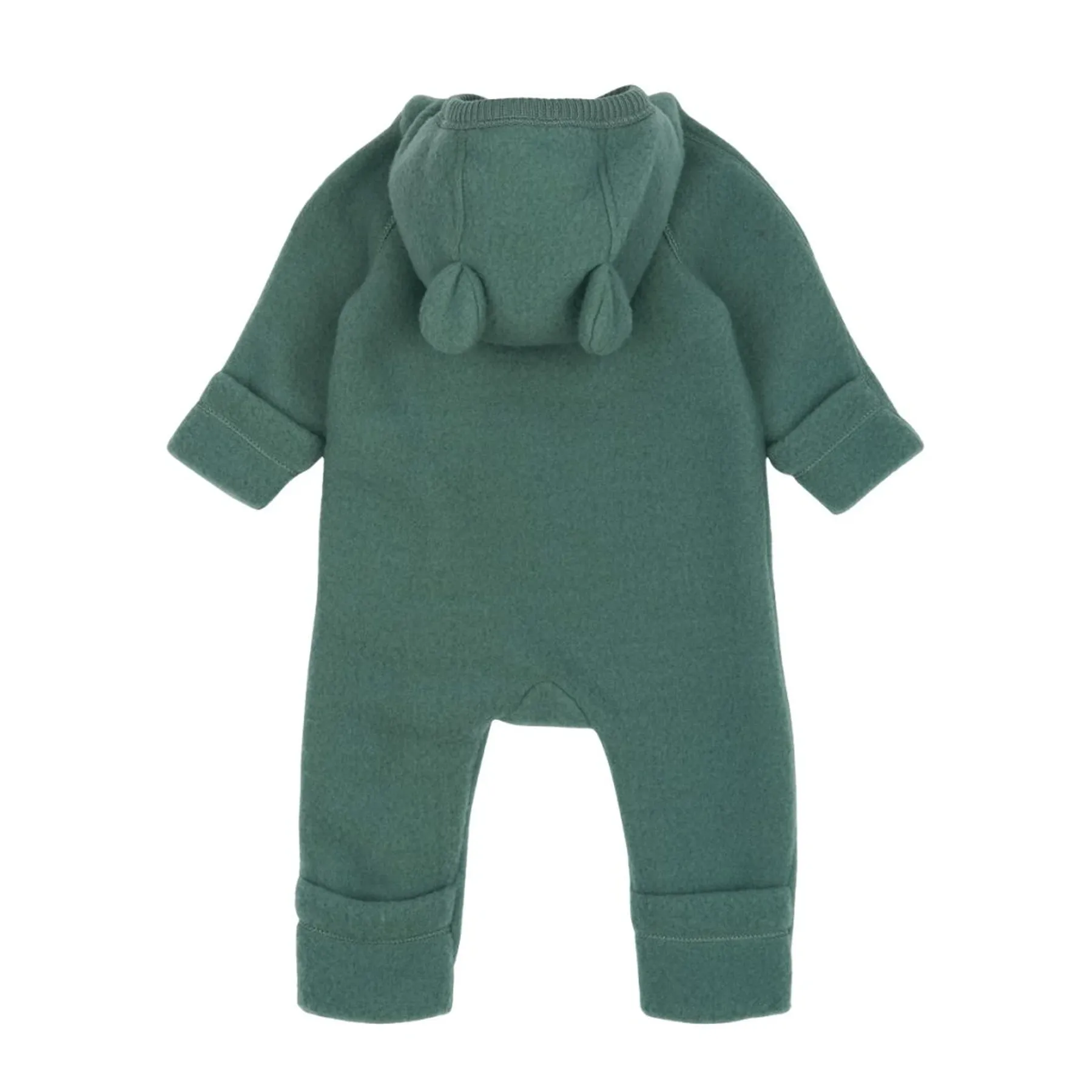 Salopetă din lână merinos, cu glugă cu urechi - 2