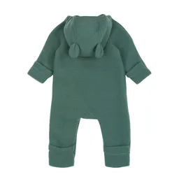 Salopetă din lână merinos, cu glugă cu urechi - 2