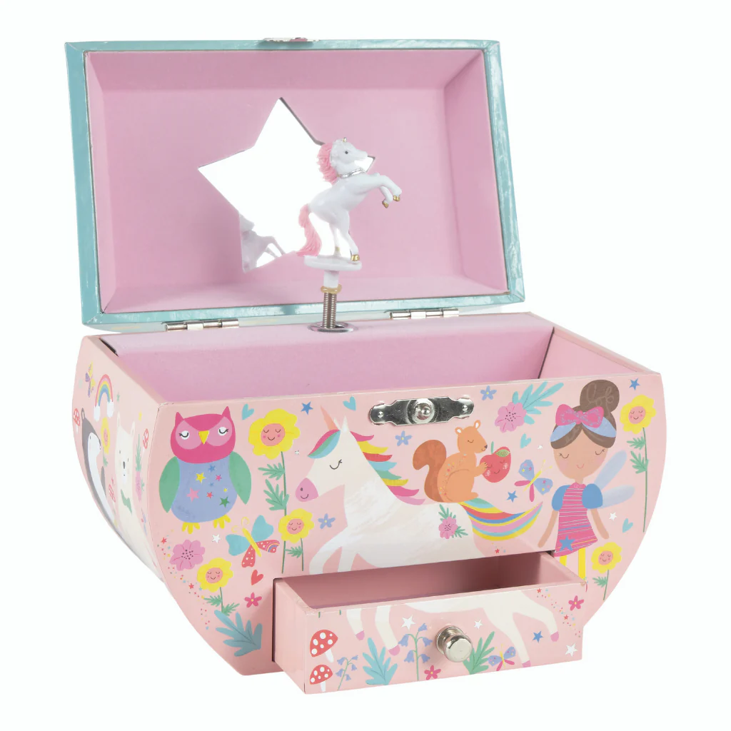 Product Image for Cutie de bijuterii muzicală, cu sertar, rainbow fairy