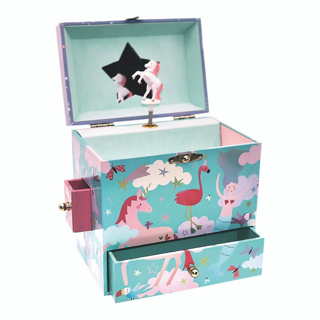 Product Image for Cutie de bijuterii muzicală, cu 3 sertare, fantasy
