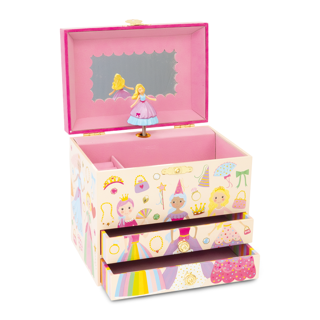 Product Image for Cutie de bijuterii muzicală, cu 2 sertare, Princess