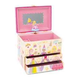 Cutie de bijuterii muzicală, cu 2 sertare, Princess - 1