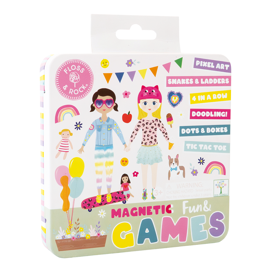 Product Image for Jocuri magnetice în cutie metalică, 6 în 1, Fun & Games, dolly
