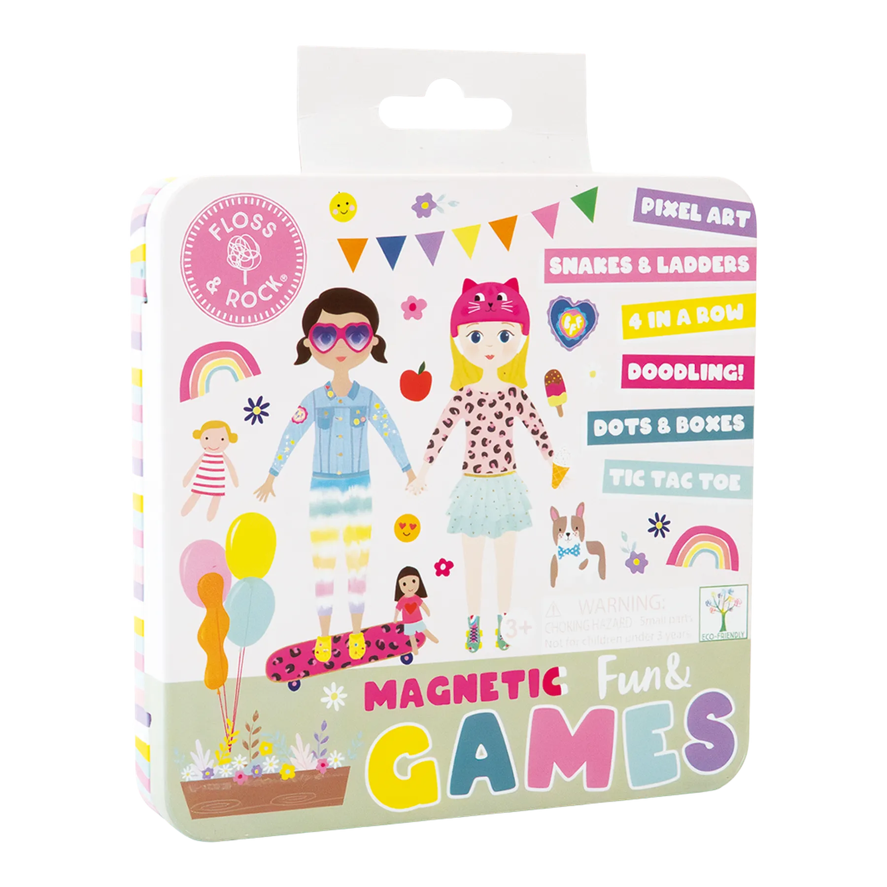 Jocuri magnetice în cutie metalică, 6 în 1, Fun & Games - 1