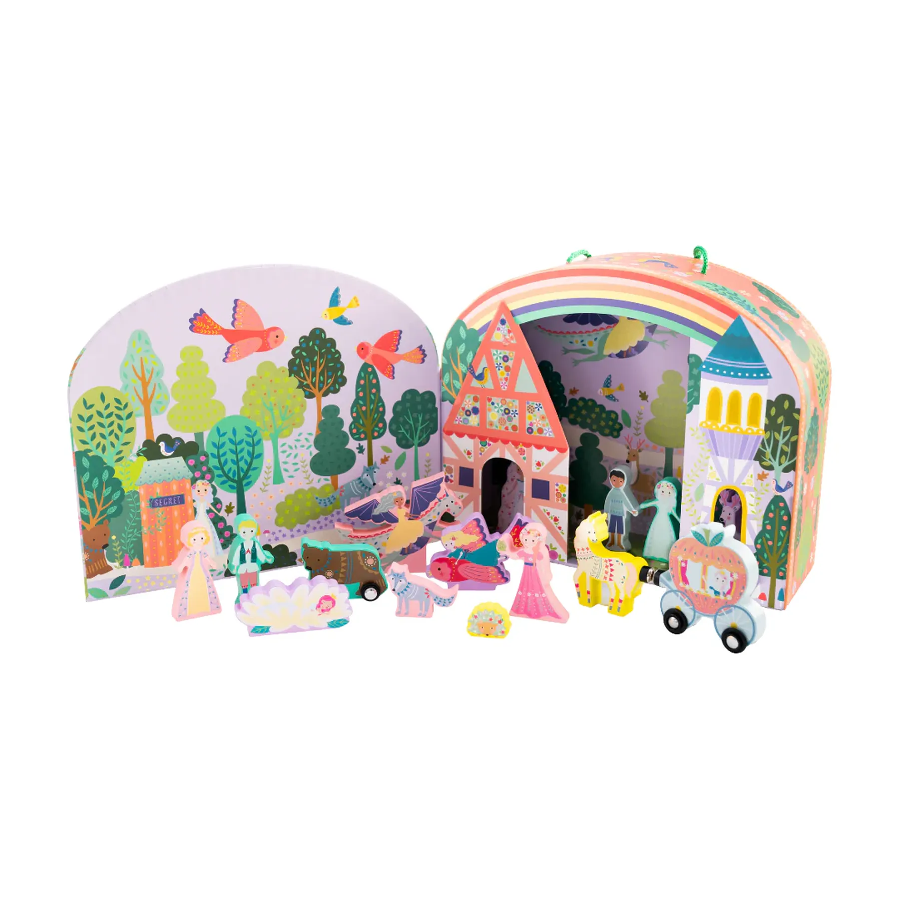 Cutie portabilă cu figurine din lemn, Playbox - 1
