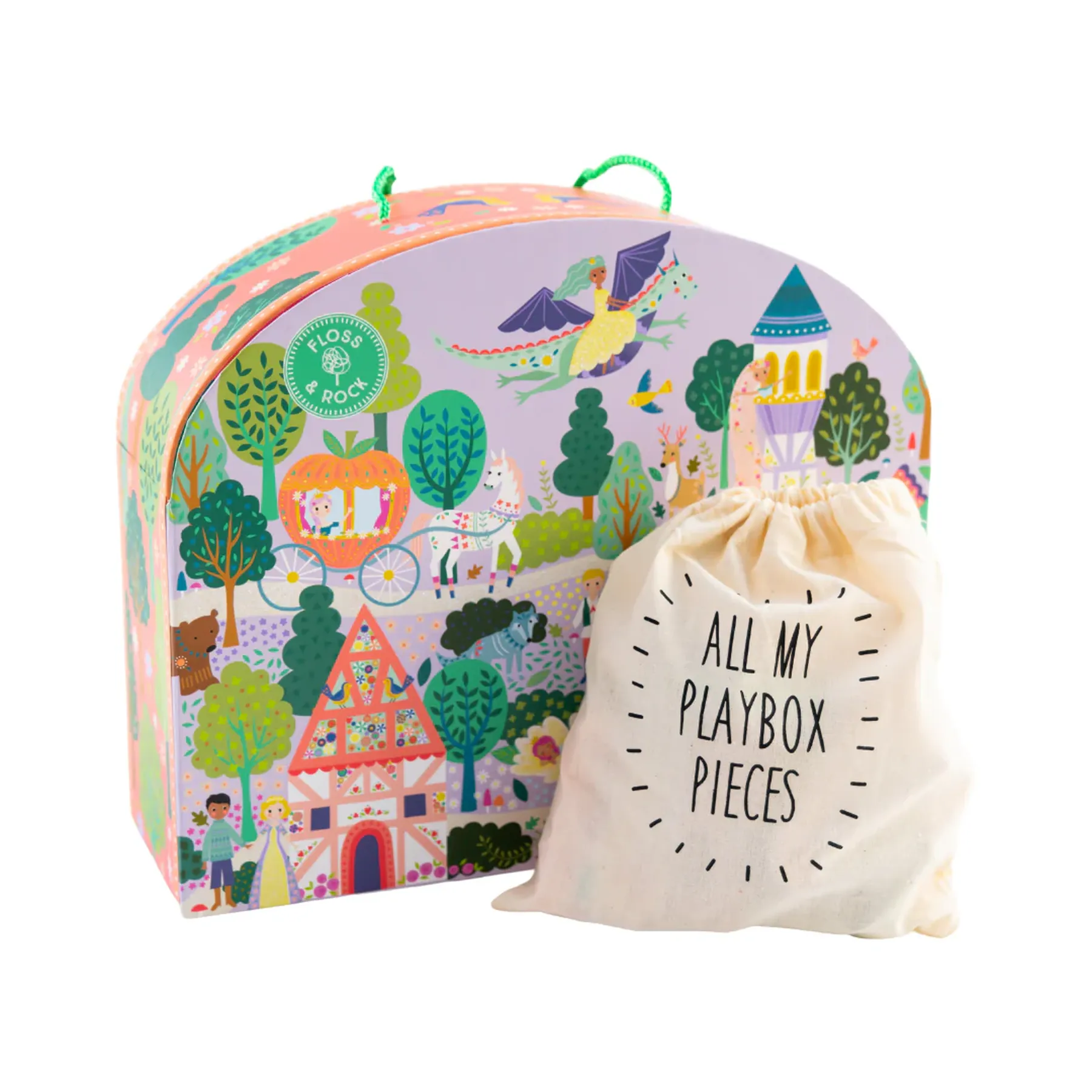 Cutie portabilă cu figurine din lemn, Playbox - 2