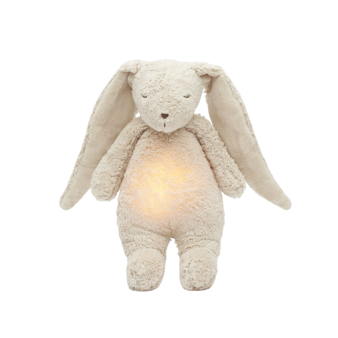 Jucărie muzicală cu lampă, Moonie, Bunny Cappuccino - Adinish.com
