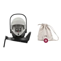 Pachet scaun auto tip scoică pentru copii cu bază ISOFIX inclusă, Britax Römer, reclinabil, 0-15 luni, 40-85 cm, 0-13 kg, BABY-SAFE PRO + husă de vară, Moonbeam - 1