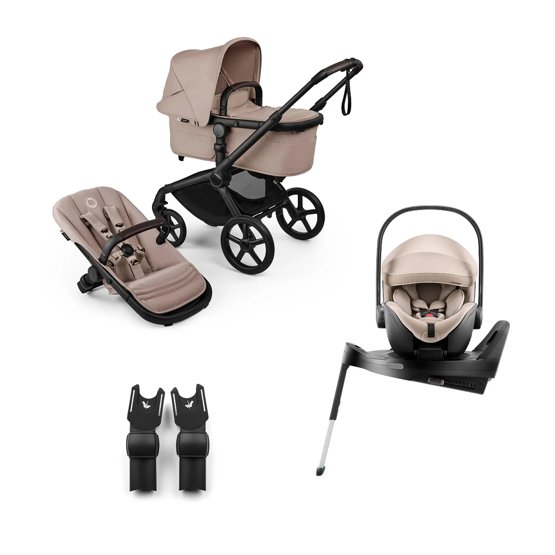 Pachet cărucior pentru copii, 4 în 1, Bugaboo Fox 5 Renew, Desert Taupe - 1