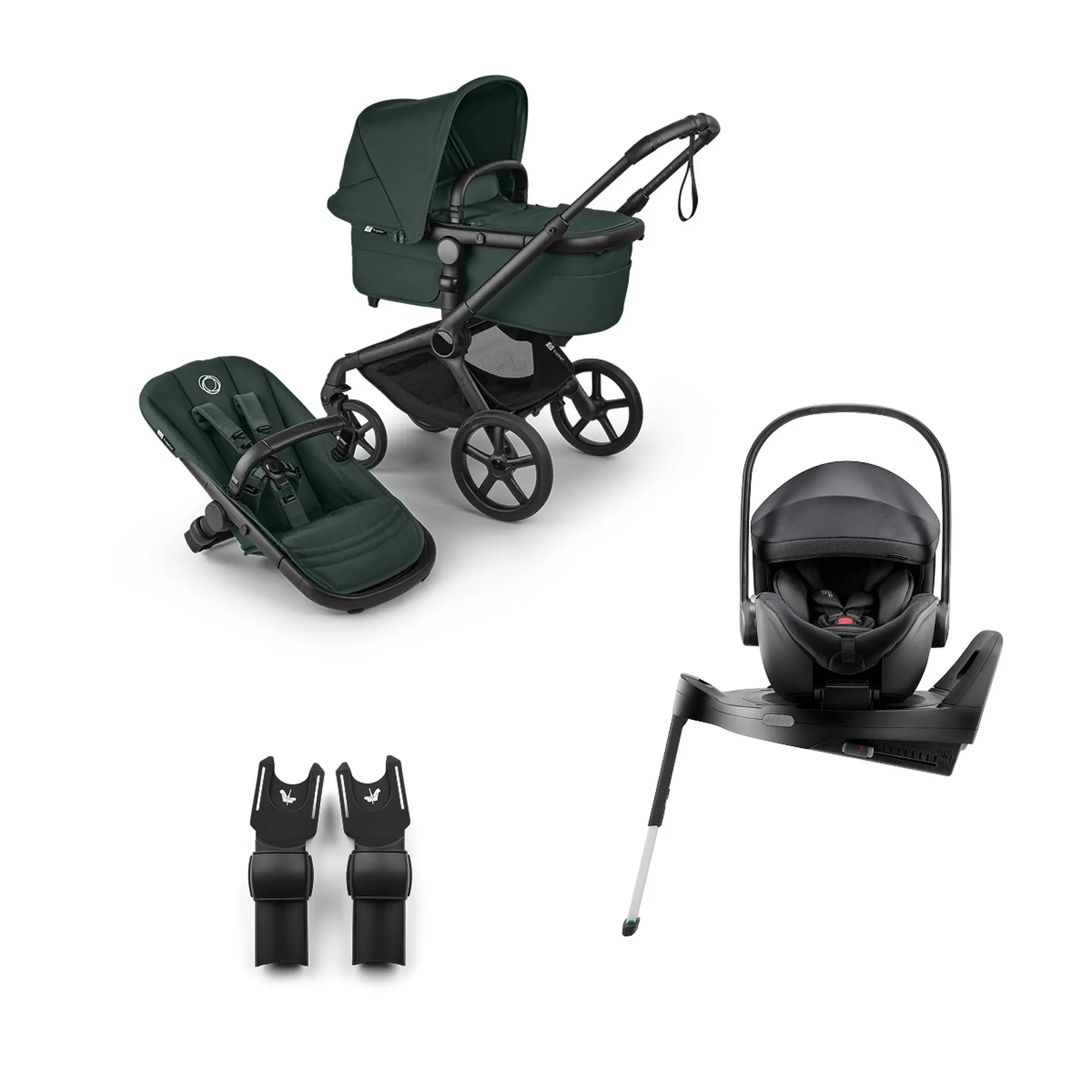 Pachet cărucior pentru copii, 4 în 1, Bugaboo Fox 5 Renew, Fern Green - 1