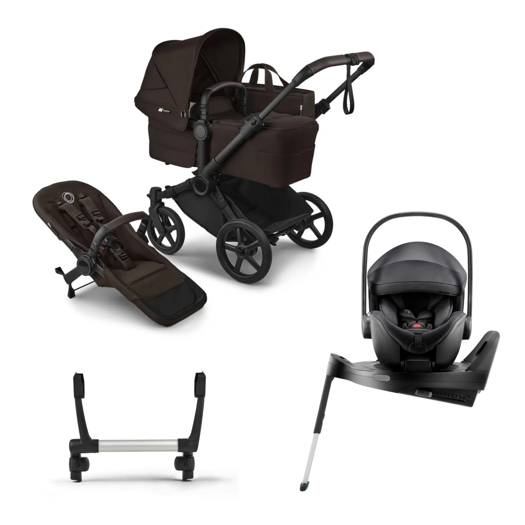 Pachet cărucior pentru copii, 4 în 1, Bugaboo Donkey 6, Cocoa Brown - 1