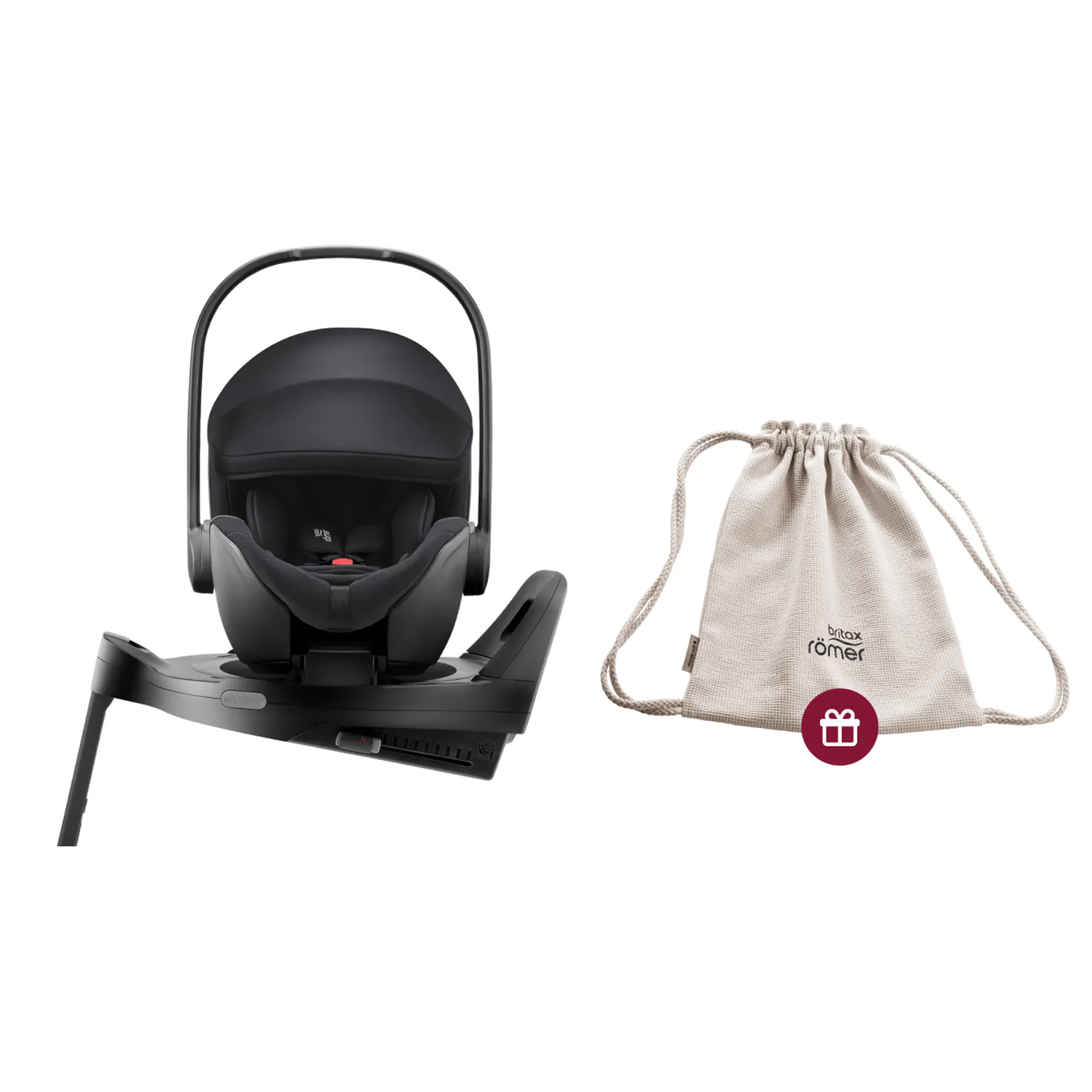 Pachet scaun auto tip scoică pentru copii cu bază ISOFIX inclusă, Britax Römer, reclinabil, 0-15 luni, 40-85 cm, 0-13 kg, BABY-SAFE PRO + husă de vară, Moonbeam - 1