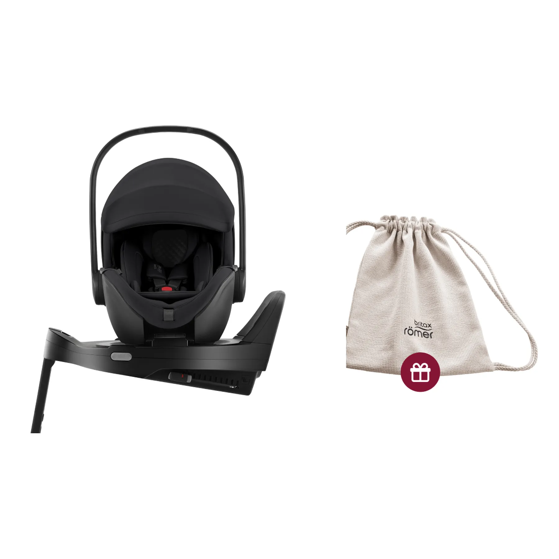 Pachet scaun auto tip scoică pentru copii cu bază ISOFIX inclusă, Britax Römer, reclinabil, 0-15 luni, 40-85 cm, 0-13 kg, BABY-SAFE PRO + husă de vară, Moonbeam - 1