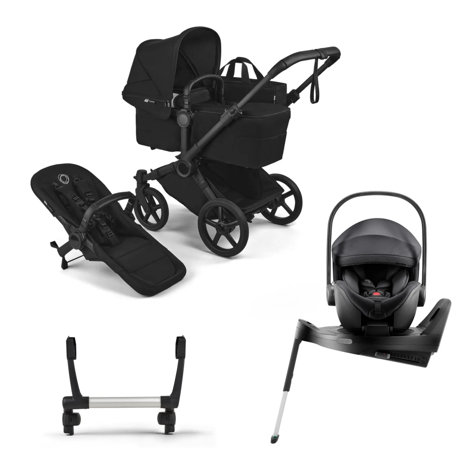 Pachet cărucior pentru copii, 4 în 1, Bugaboo Donkey 6, Heritage Black - 1