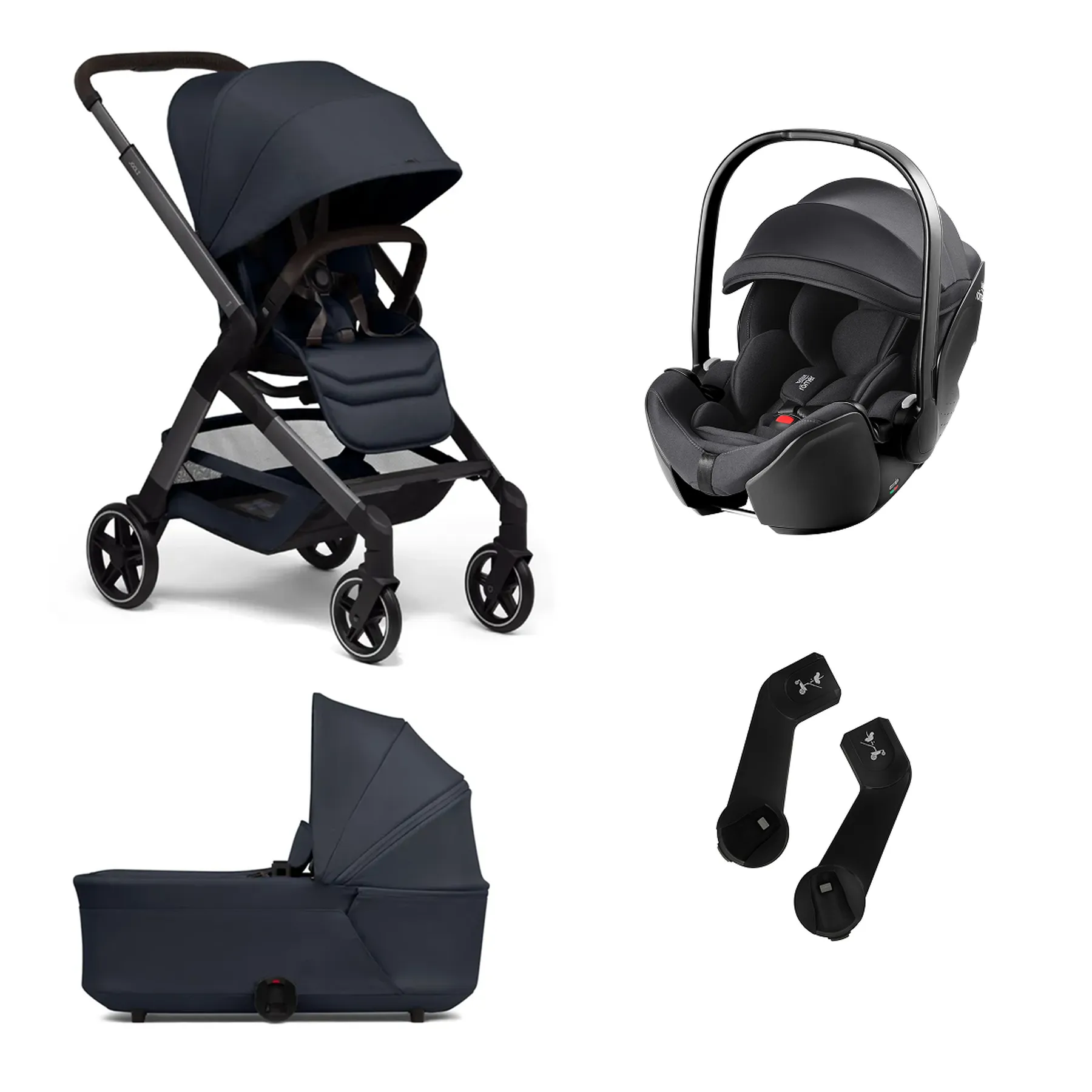 Pachet cărucior pentru copii, 3 în 1, Joolz, Hub2, Dark Navy Blue - 1