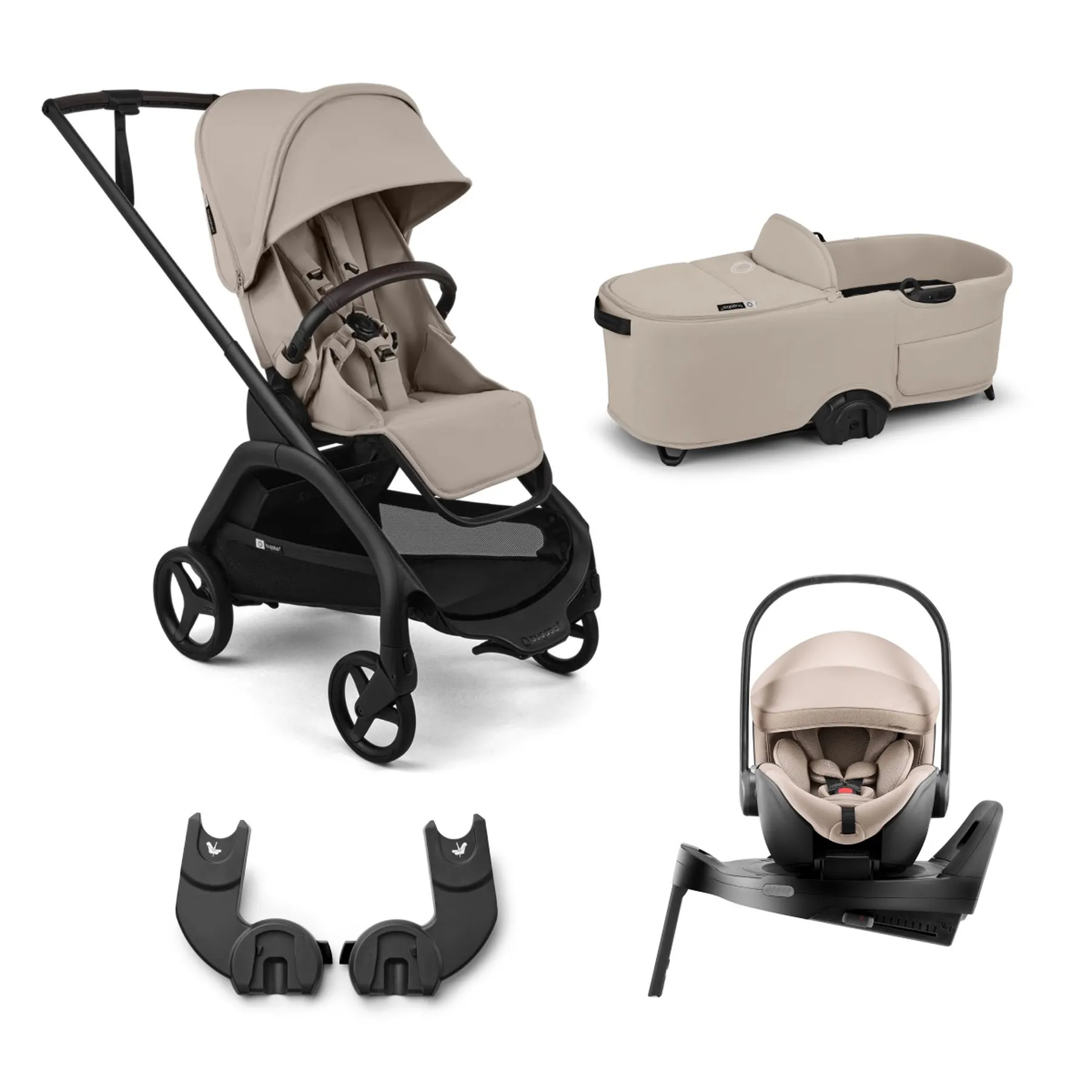 Pachet cărucior pentru copii, 4 în 1, Bugaboo Dragonfly Plus, Desert Taupe - 1