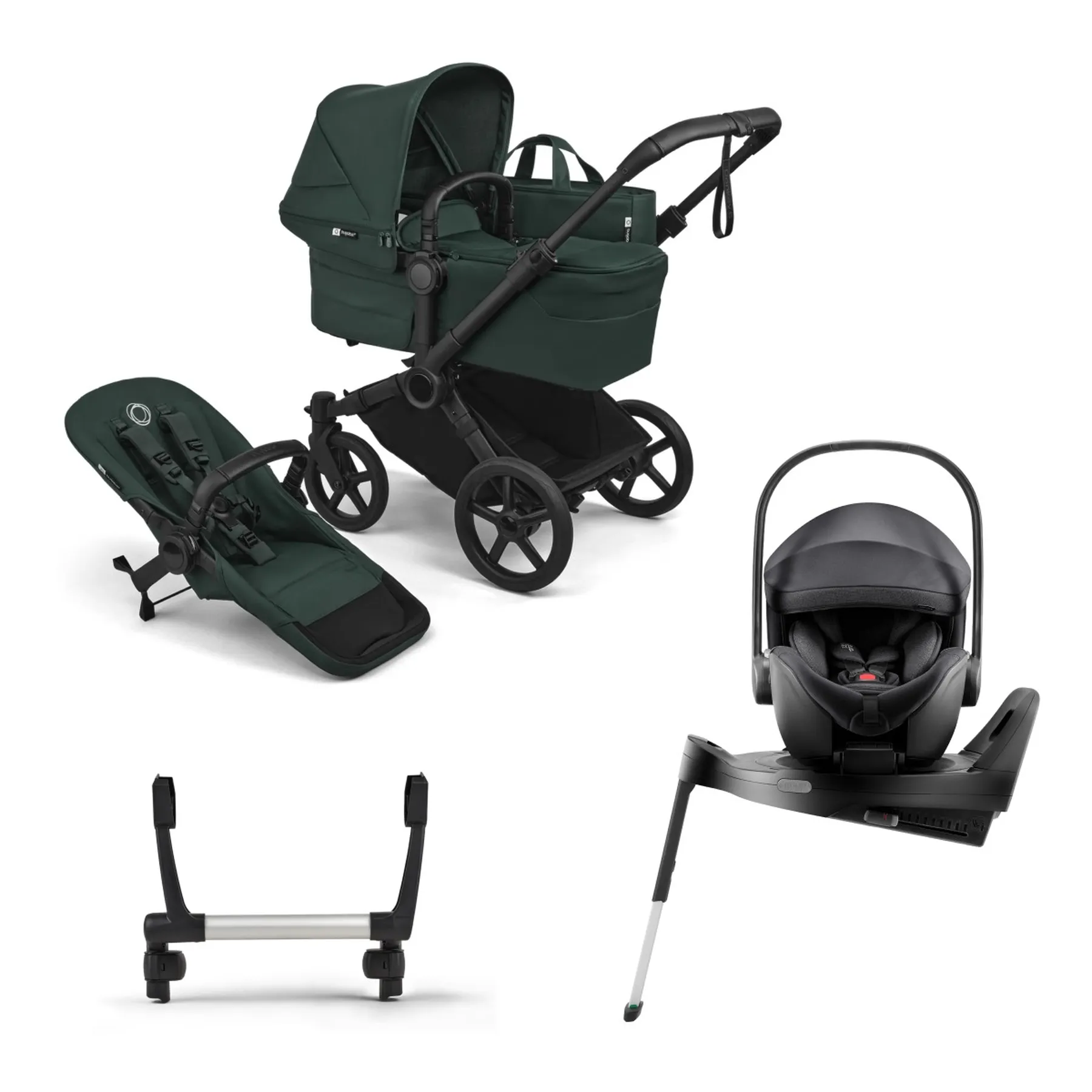 Pachet cărucior pentru copii, 4 în 1, Bugaboo Donkey 6, Fern Green - 1