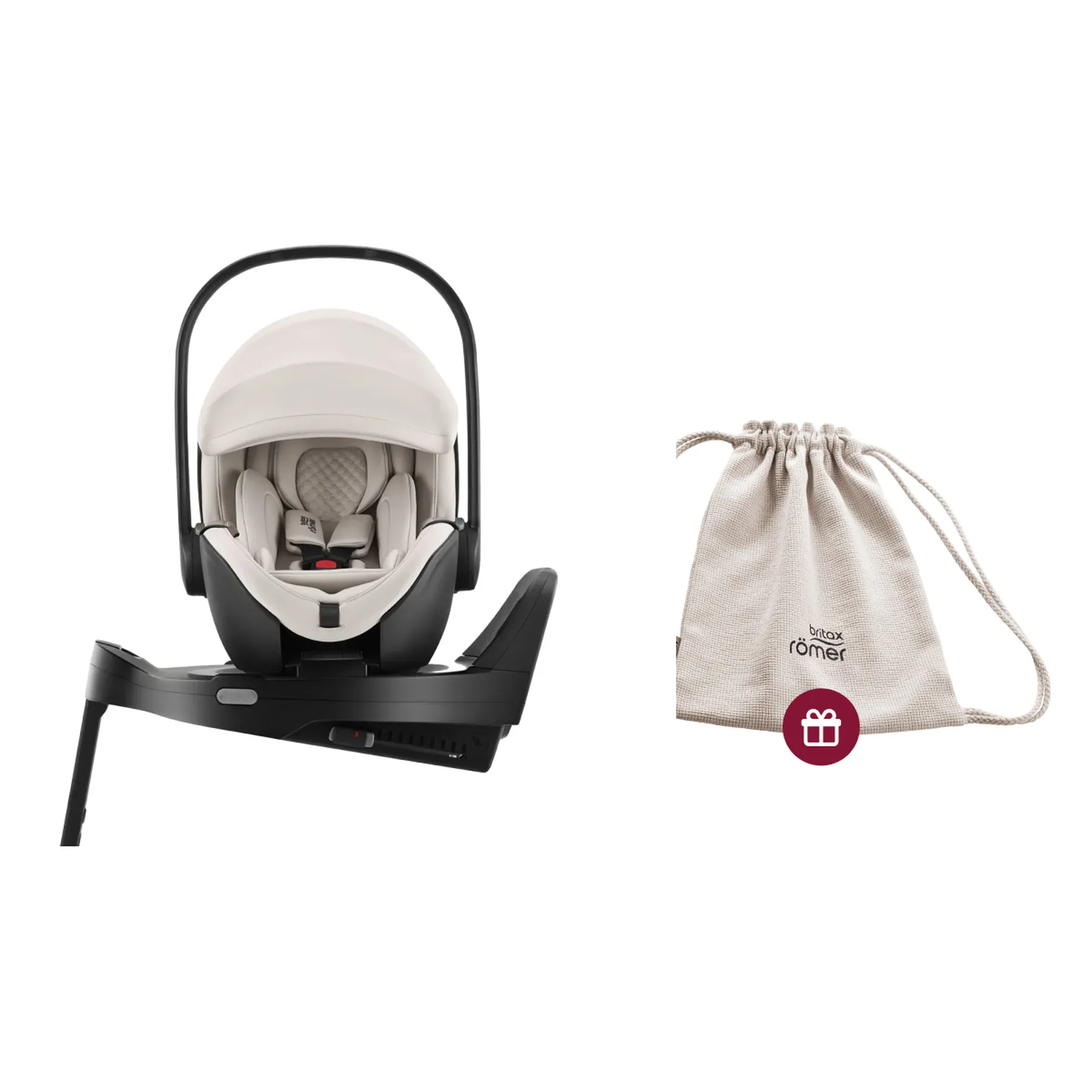 Pachet scaun auto tip scoică pentru copii cu bază ISOFIX inclusă, Britax Römer, reclinabil, 0-15 luni, 40-85 cm, 0-13 kg, BABY-SAFE PRO + husă de vară, Moonbeam - 1