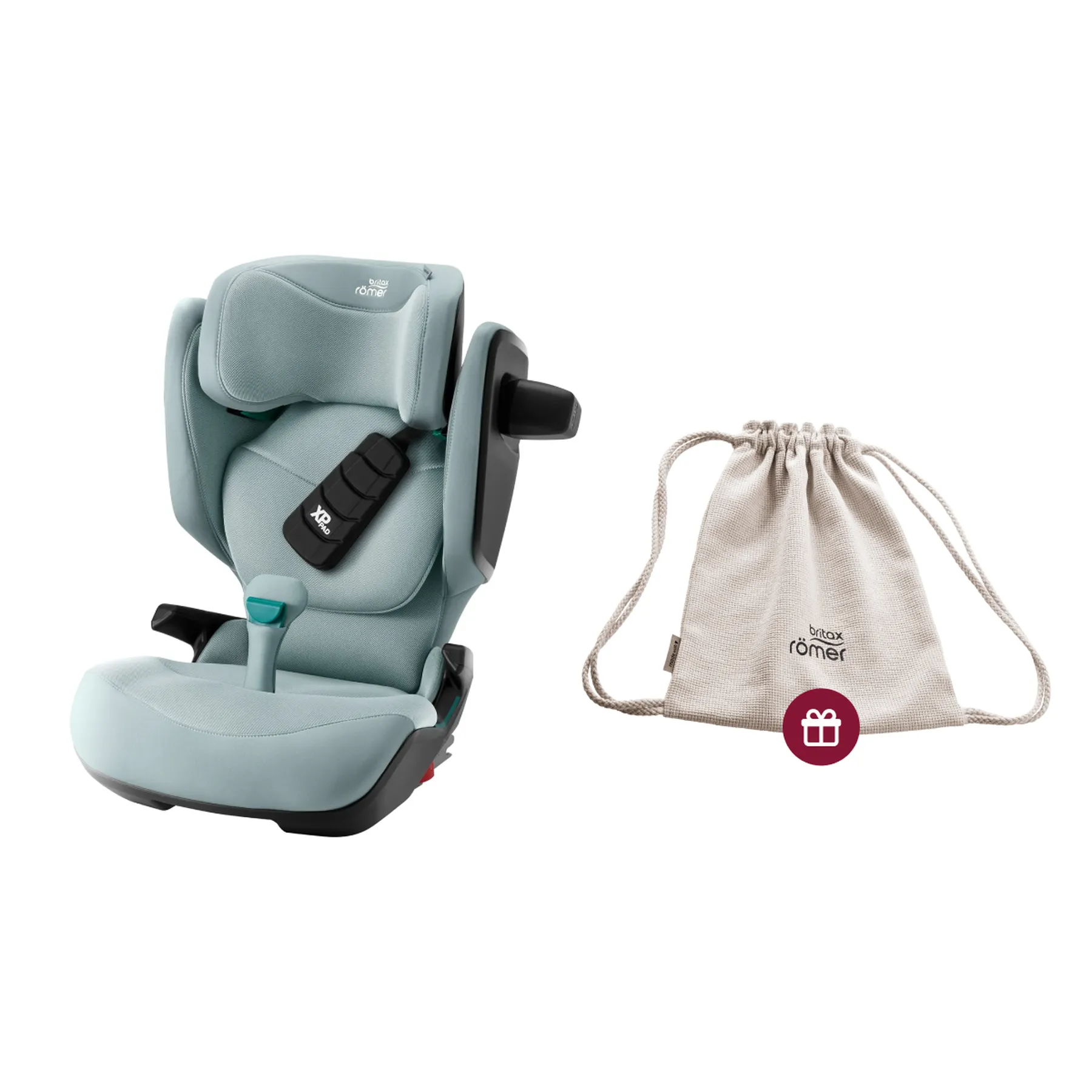 Pachet scaun auto pentru copii Britax Römer, 3,5-12 ani, 100-150 cm, 15-36 kg, KIDFIX PRO + husă de vară, Moonbeam - 1